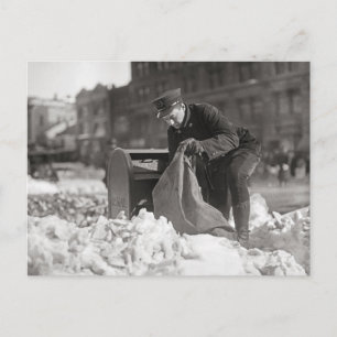 Carte Postale Facteur dans la neige, 1922