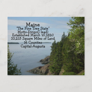 Carte Postale Facts of Maine Postcard