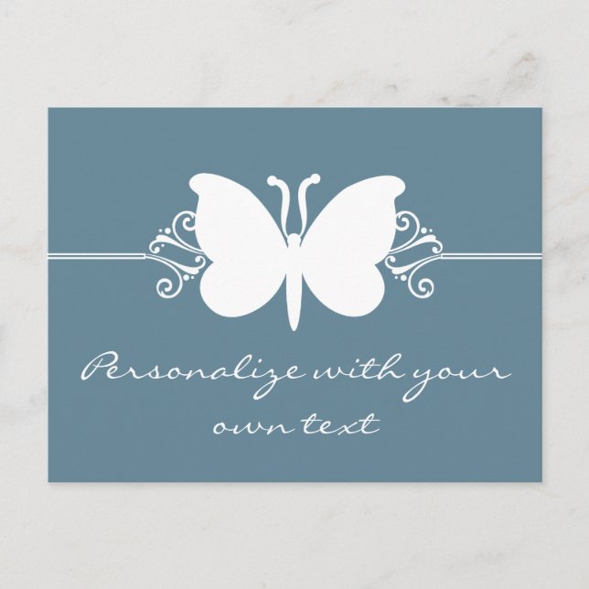 Carte postale Faded Blue Butterfly Swirls (Devant)