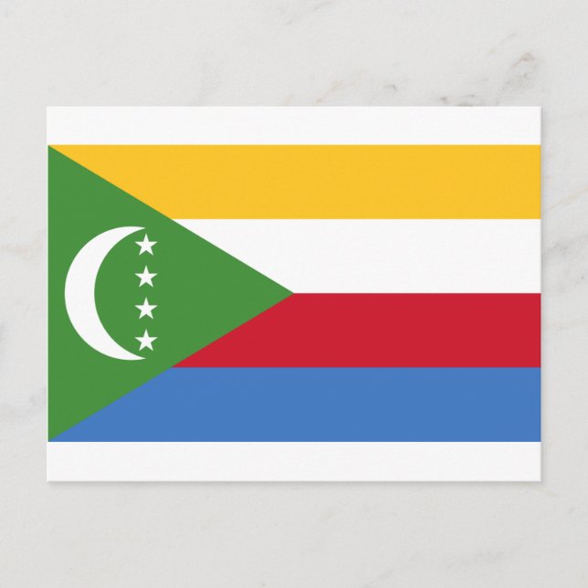 Carte Postale Faible coût ! Drapeau des Comores (Devant)