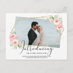 Carte Postale Faire annonce de fuite florale rose