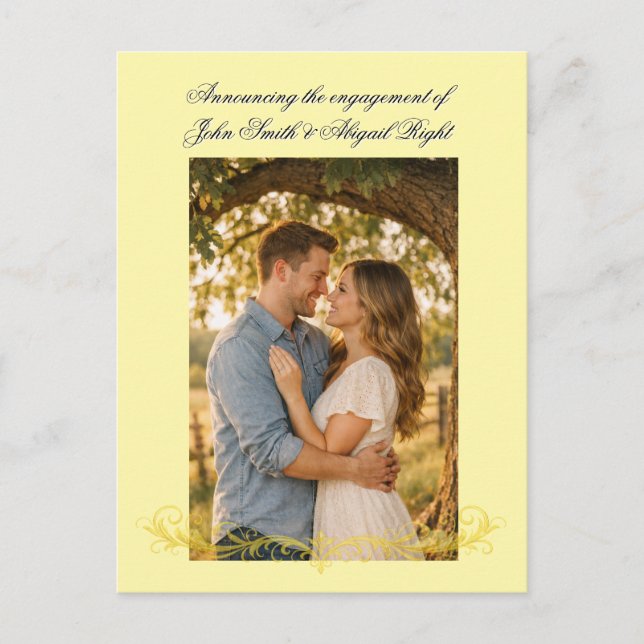 Carte Postale Faire Annonce de Mariage Élégante (Devant)