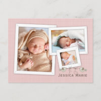 Faire Annonce de Naissance Cadre Photo Rose