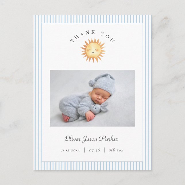 Carte Postale Faire annonce de naissance de bébé garçon au solei (Devant)