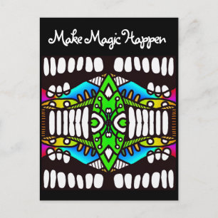 Carte Postale Faire arriver la magie Art abstrait motivationnel