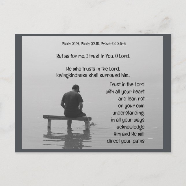 Carte Postale Faire Confiance au Seigneur Verset de la Bible Réc (Devant)