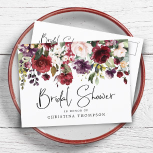 Carte Postale Faire invitation de carton de douche de mariage fl