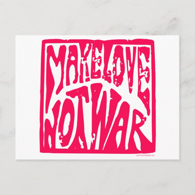 Carte Postale Faire l'amour, pas la guerre - Une conception hipp (Devant)