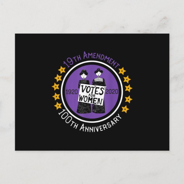 Carte Postale Faire-part 19th Amendment XIX Suffragette 100 yrs Anniversary (Devant)