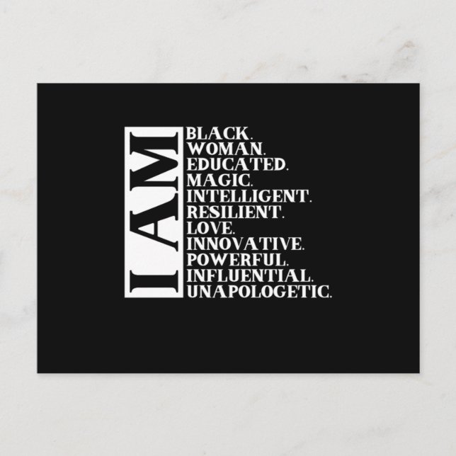 Carte Postale Faire-part 1 Femme Noire Disant Je Suis Manuel.Png (Devant)