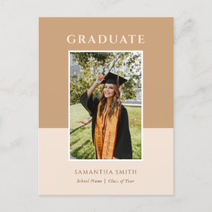 Carte Postale Faire-part 2023 Gold Modern Script Simple Photo Graduation