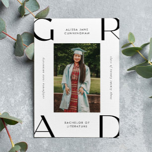 Carte Postale Faire-part 2023 Graduation étudiante au collège moderne
