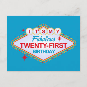 Carte Postale Faire-part 21ème anniversaire de Las Vegas