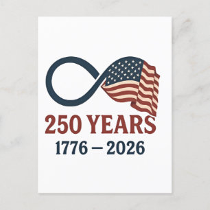 Carte Postale Faire-part 250 Anniversaire 1776-2026 USA Patriotique