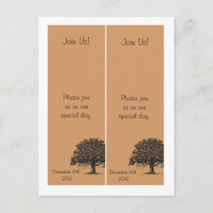 Carte Postale Faire-part 2 arbre de printemps Brown/noir Enregistrer la dat