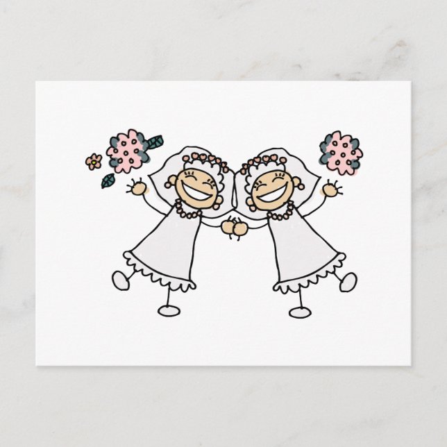 Carte Postale Faire-part 2 épouses (Devant)