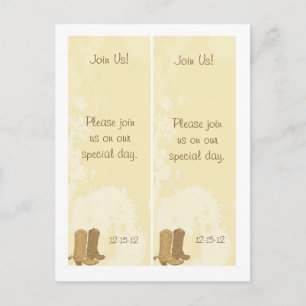 Carte Postale Faire-part 2 Mariage de cow-boy Sauvegarder la date Signet