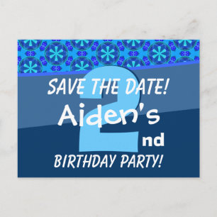 Carte Postale Faire-part 2e anniversaire pour un garçon Enregistrer la date