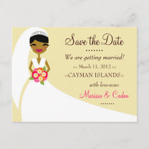 CARTE POSTALE FAIRE-PART 311-COIFFURE SAVE THE DATE AFRO-AMÉRICAIN