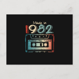 Carte Postale Faire-part 40 Cadeaux Anniversaires Année Vieux Fabriqué en 1