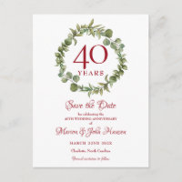 40e anniversaire de mariage Rubis Enregistrez la d