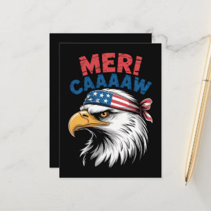 Carte Postale Faire-part 4 juillet Aigle Liberté Patriotique