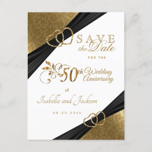 Carte Postale Faire-part 50e anniversaire de mariage - Réservez la date