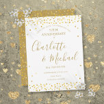 Carte Postale Faire-part 50e anniversaire Enregistrer la date Gold Hearts S<br><div class="desc">Doté de délicats coeurs d'amour doré confettis et noms de signature de script. Personnalisez avec votre cinquantenaire d'or spécial enregistrer les informations de date dans des lettres d'or chic. Conçu par Thisisnotme©</div>