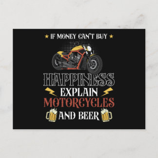 Carte Postale Faire-part 59. Biker If Money Cant Buy Happiness Explain Moto