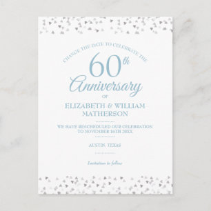 Carte Postale Faire-part 60e anniversaire de mariage de diamant Changement