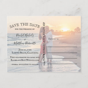 Carte Postale Faire-part À Dernier mariage élégant Enregistrer la date