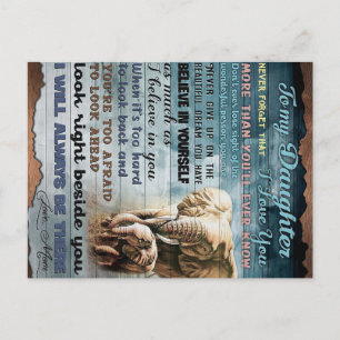 Carte Postale Faire-part À ma fille Drôle cadeau Famille présente