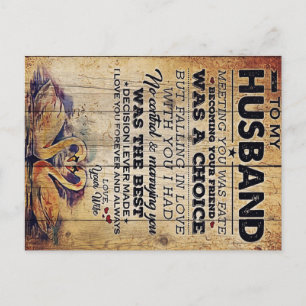 Carte Postale Faire-part À mon Décor de mari Anniversaire présent