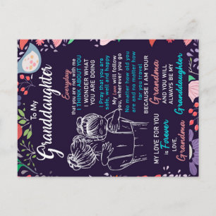 Carte Postale Faire-part À Mon Don Grandgirl De Grand-Mère, Amoureux Des Fl