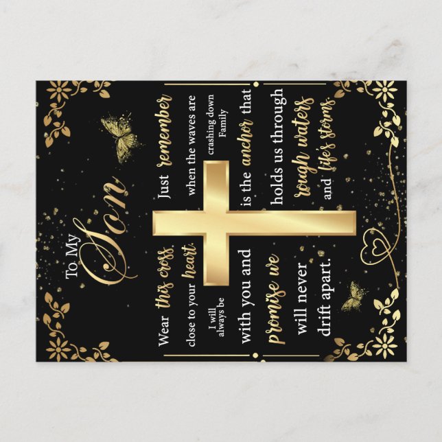 Carte Postale Faire-part À Mon Fils Cadeau, Amant Papillon, Lettre Fils Flo (Devant)