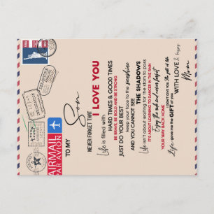 Carte Postale Faire-part À Mon Fils Cadeau, Maman Et Fils, Lettre D'Amour À