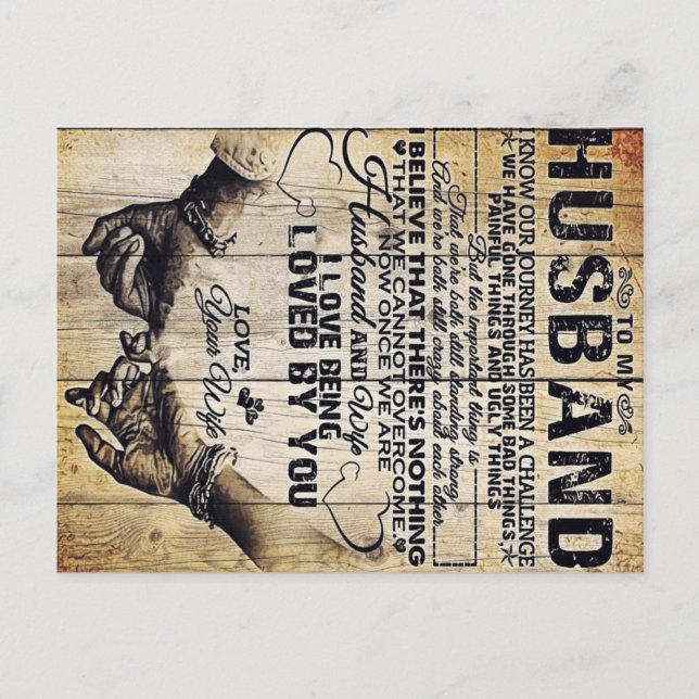 Carte Postale Faire-part À mon mari | Cadeau d'anniversaire pour mari | (Devant)