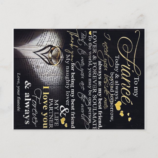 Carte Postale Faire-part À Mon Mari | Citations d'amour pour mon mari (Devant)