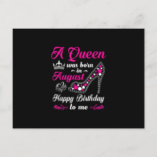 Carte Postale Faire-part A Queen Quoi Born In August Birthday Women