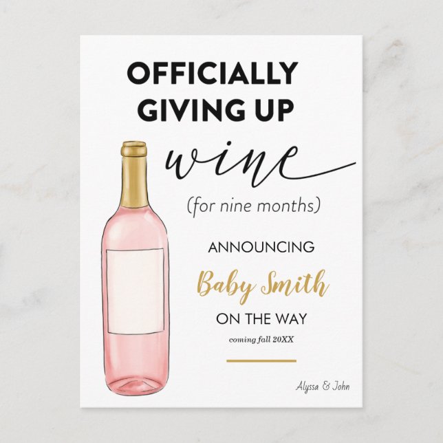 Carte Postale Faire-part Abandonner Officiellement La Grossesse Drôle Du Vi (Devant)