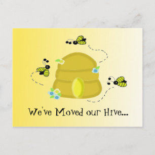 Carte Postale Faire-part Abeilles Occupées Nous Avons Déménagé