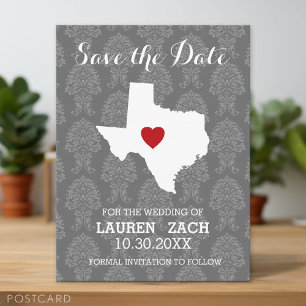 Carte Postale Faire-part Accueil État de mariage Enregistrer la date Texas