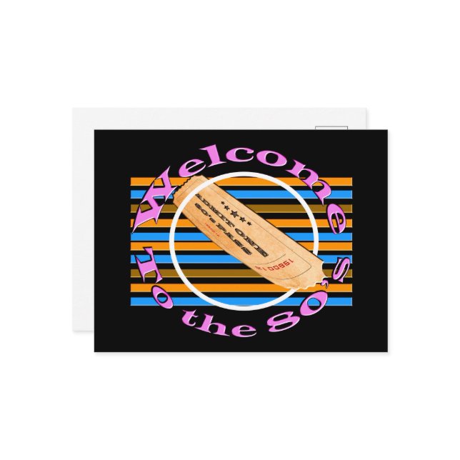 Carte Postale Faire-part Admettre un ticket - dans les années 80 (Devant/Arrière en situation)