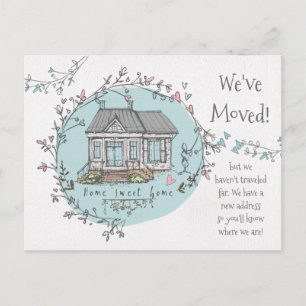 Carte Postale Faire-part Adresse nouvelle maison aquarelle nous avons démén