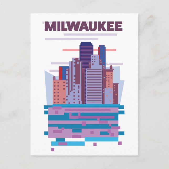 Carte Postale Faire-part Affiche de voyage à Milwaukee (Devant)