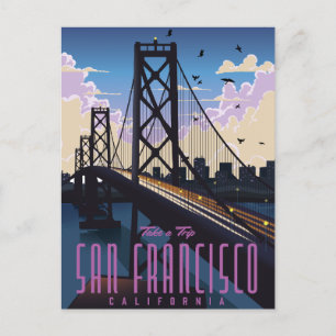 Carte Postale Faire-part Affiche de voyage à San Francisco