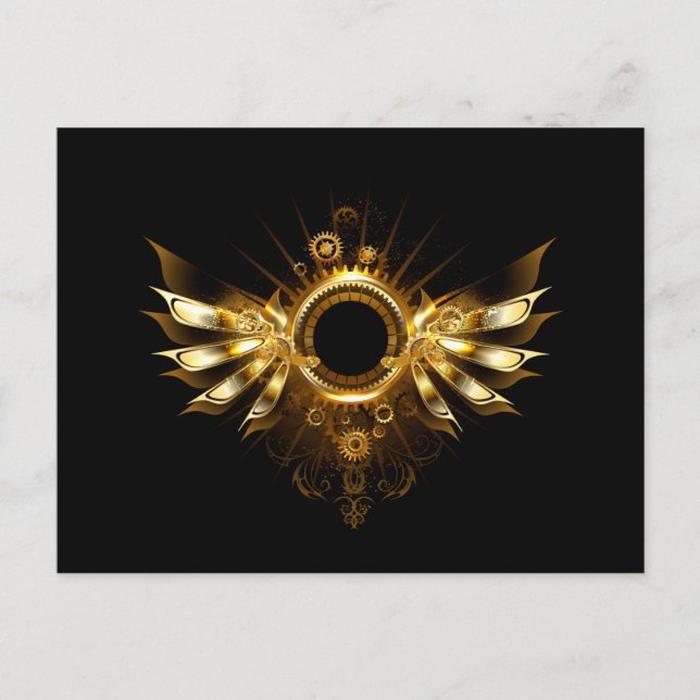 Carte Postale Faire-part Ailes steampunk (Devant)