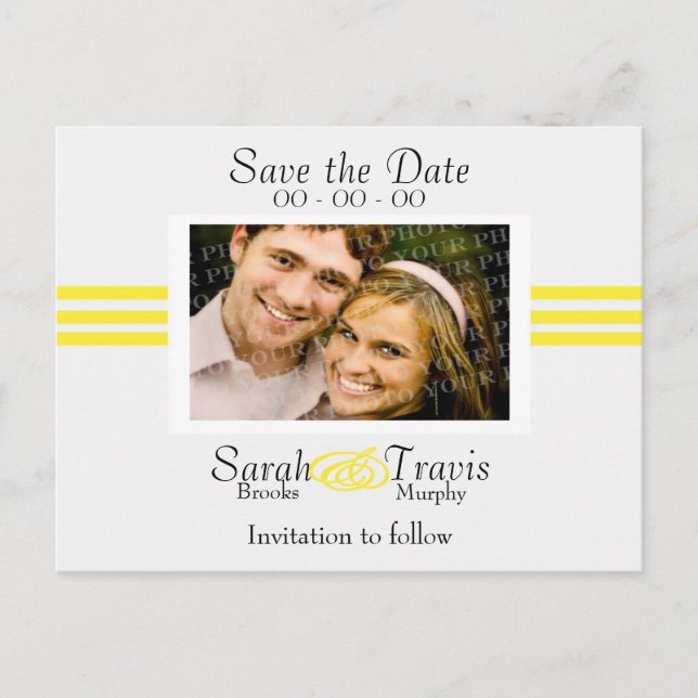 Carte Postale Faire-part Ajouter votre propre photo - Jaune (Devant)