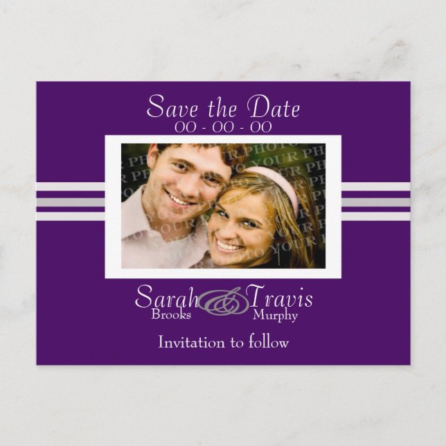 Carte Postale Faire-part Ajouter votre propre photo - Purple (Devant)