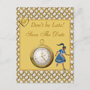 Carte Postale Faire-part Alice au pays des merveilles Enregistrer la date C